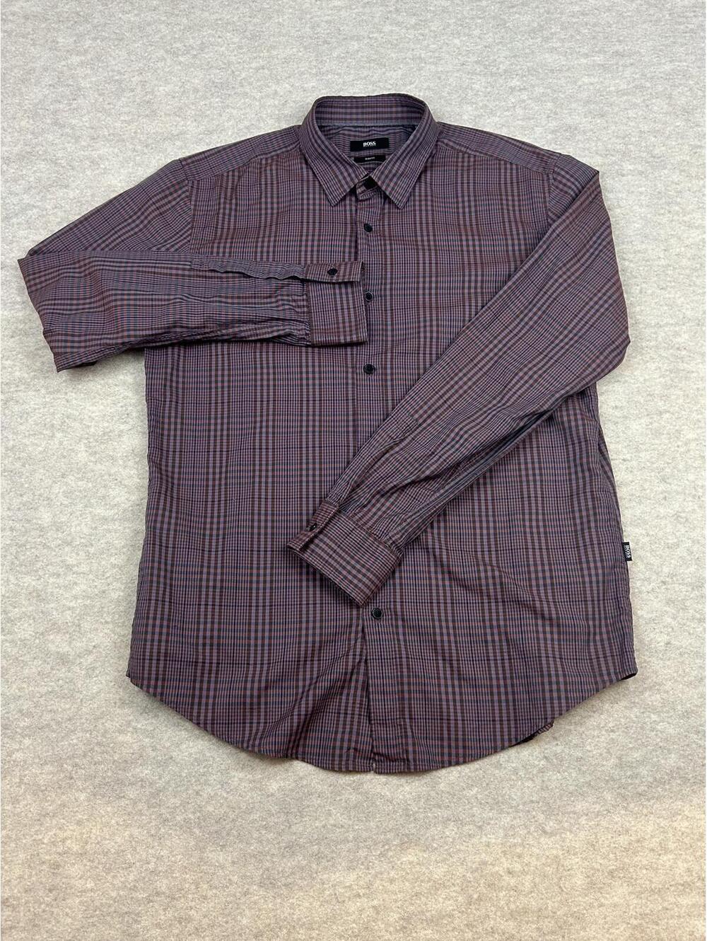Hugo Boss Slim Fit Long Sleeve Plaid Button-Up Shirt